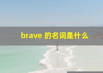 brave 的名词是什么